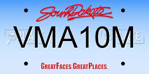 VMA10M South Dakota License Plate