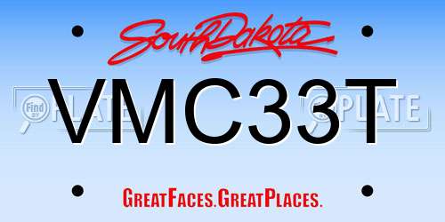 VMC33T South Dakota License Plate