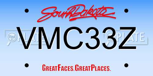 VMC33Z South Dakota License Plate