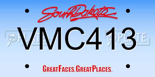 VMC413 South Dakota License Plate