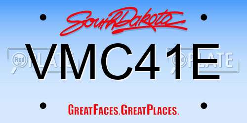 VMC41E South Dakota License Plate