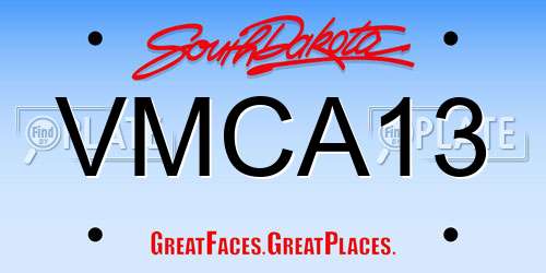 VMCA13 South Dakota License Plate