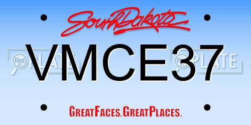 VMCE37 South Dakota License Plate
