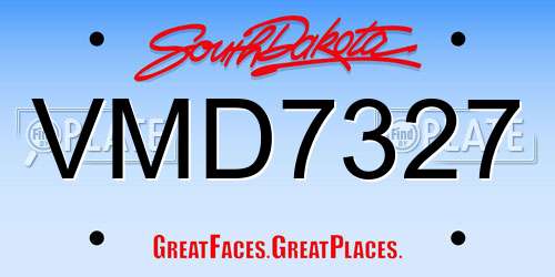 VMD7327 South Dakota License Plate