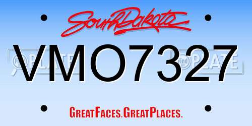 VMO7327 South Dakota License Plate