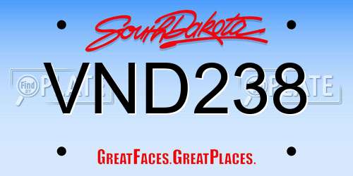 VND238 South Dakota License Plate