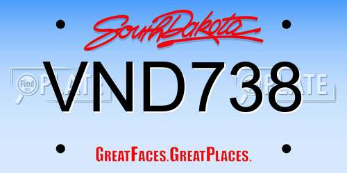 VND738 South Dakota License Plate
