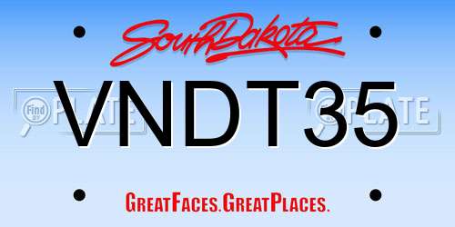 VNDT35 South Dakota License Plate