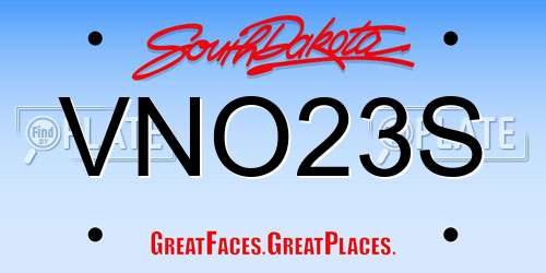 VNO23S South Dakota License Plate