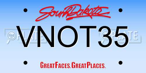 VNOT35 South Dakota License Plate