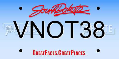 VNOT38 South Dakota License Plate
