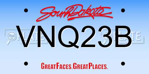 VNQ23B South Dakota License Plate