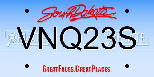 VNQ23S South Dakota License Plate
