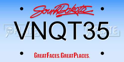 VNQT35 South Dakota License Plate