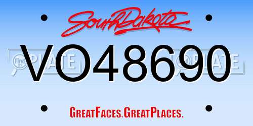 VO48690 South Dakota License Plate