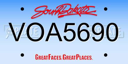 VOA5690 South Dakota License Plate