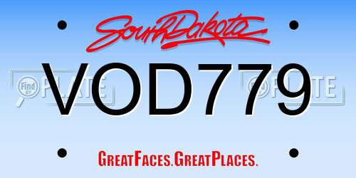 VOD779 South Dakota License Plate