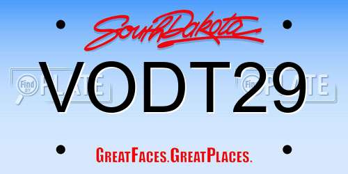 VODT29 South Dakota License Plate