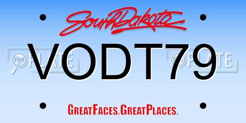VODT79 South Dakota License Plate
