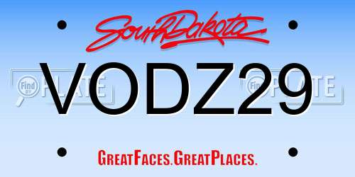 VODZ29 South Dakota License Plate