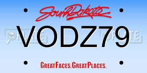 VODZ79 South Dakota License Plate