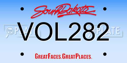 VOL282 South Dakota License Plate