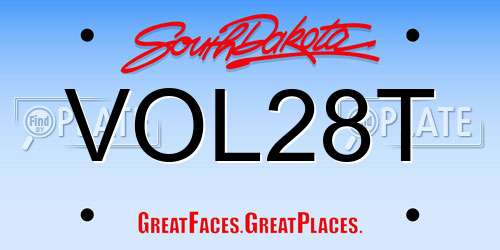 VOL28T South Dakota License Plate