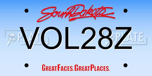 VOL28Z South Dakota License Plate