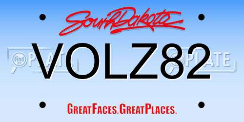 VOLZ82 South Dakota License Plate