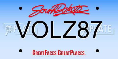 VOLZ87 South Dakota License Plate