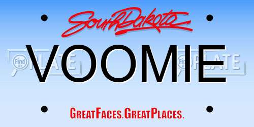 VOOMIE South Dakota License Plate