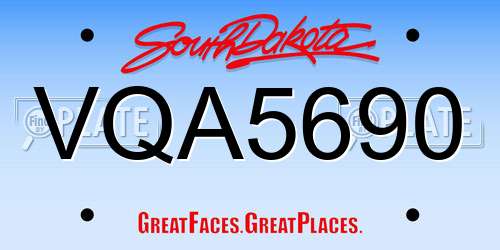 VQA5690 South Dakota License Plate