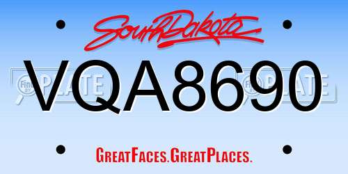 VQA8690 South Dakota License Plate