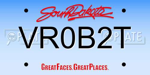 VR0B2T South Dakota License Plate