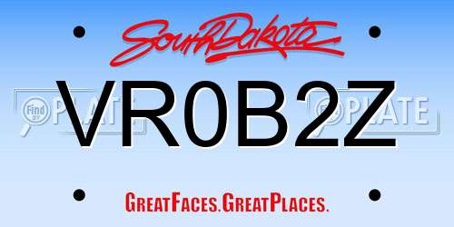 VR0B2Z South Dakota License Plate