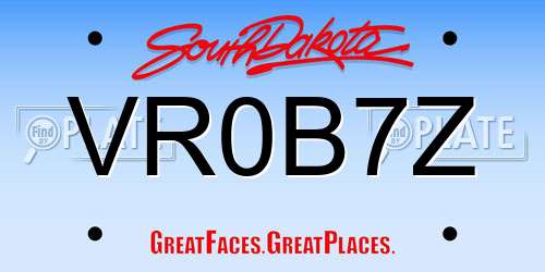 VR0B7Z South Dakota License Plate