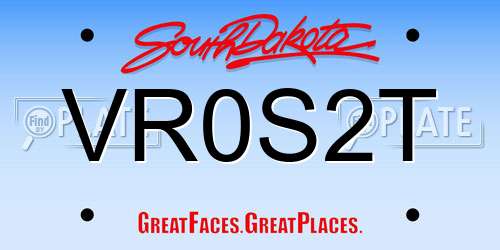 VR0S2T South Dakota License Plate