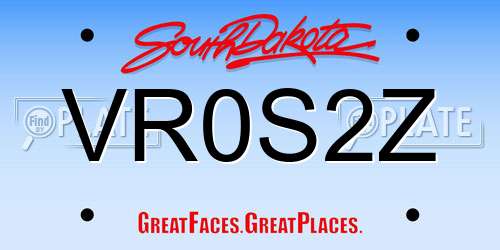 VR0S2Z South Dakota License Plate