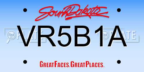 VR5B1A South Dakota License Plate