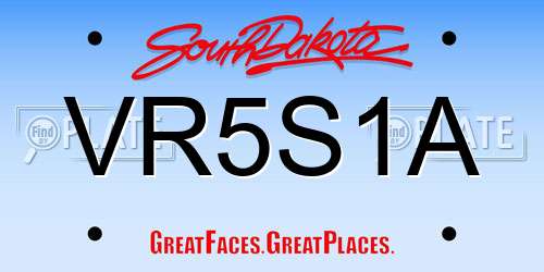 VR5S1A South Dakota License Plate