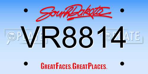 VR8814 South Dakota License Plate