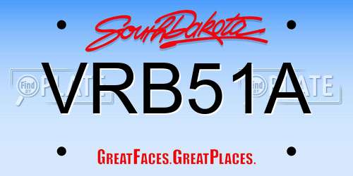 VRB51A South Dakota License Plate