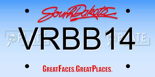 VRBB14 South Dakota License Plate