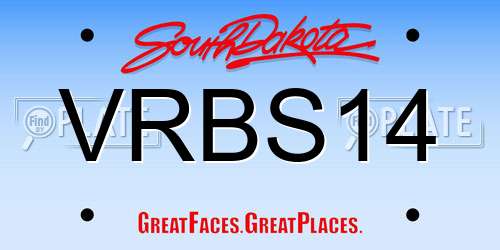 VRBS14 South Dakota License Plate