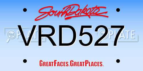 VRD527 South Dakota License Plate