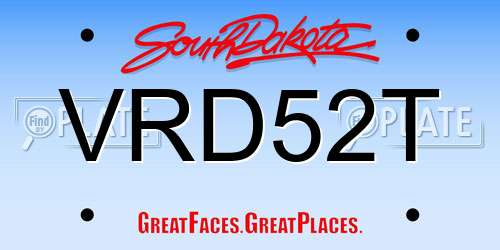 VRD52T South Dakota License Plate