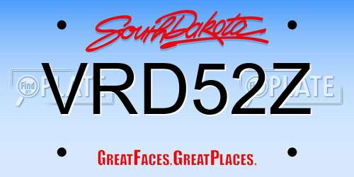 VRD52Z South Dakota License Plate