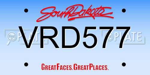 VRD577 South Dakota License Plate