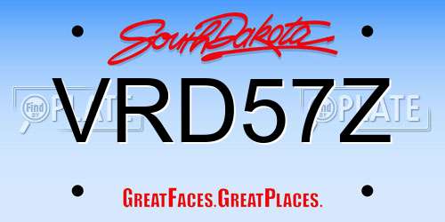 VRD57Z South Dakota License Plate