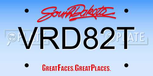 VRD82T South Dakota License Plate